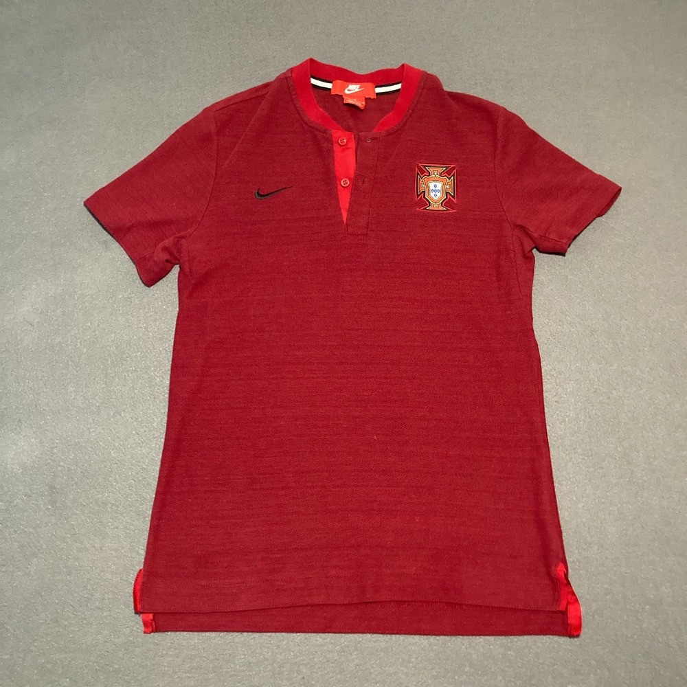 Nike Portugal FPF Polo Shirt Mens Medium Red Soccer Football 891774-677